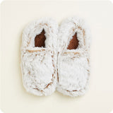 Warmies Marshmallow Slippers in Brown - microwavable lavender-scented plush slippers