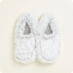 Warmies Marshmallow Slippers in Grey - microwavable lavender-scented plush slippers
