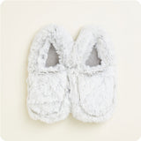 Warmies Marshmallow Slippers in Grey - microwavable lavender-scented plush slippers