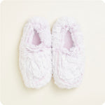 Warmies Marshmallow Slippers in Lavender - microwavable lavender-scented plush slippers