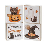Welcome Scaredy Cat 2" Sq. Block