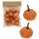 Orange Burlap Pumpkins 1.5" (12 Pack)