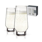 Viski Weighted Stemless Crystal Champagne Flutes, Set of 2, 9.5 oz