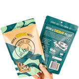 Winnie Lou Greens & Cheddar Pretzels front and back of bag