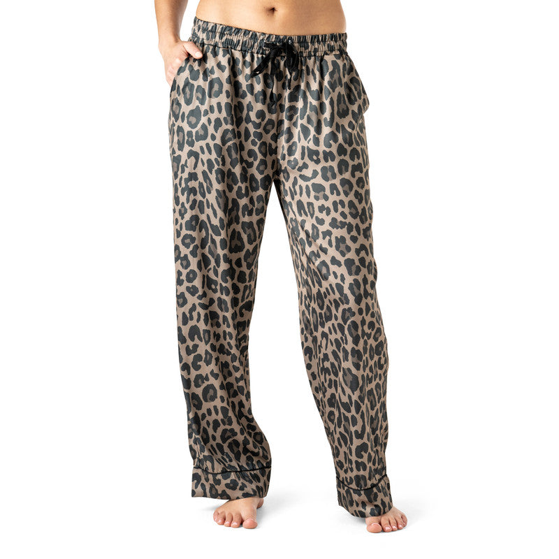 Hello Mello Satin Pajama Pants in Cat's Meow print