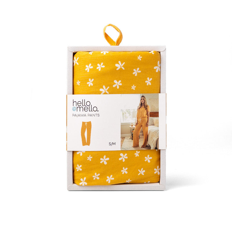 Hello Mello Signature Soft Pajama Lounge Pants in Mellow Yellow print