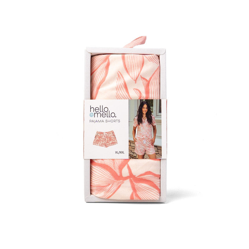 Hello Mello Breezy Does It Signature Soft Pajama Lounge Shorts in Petal Pusher print