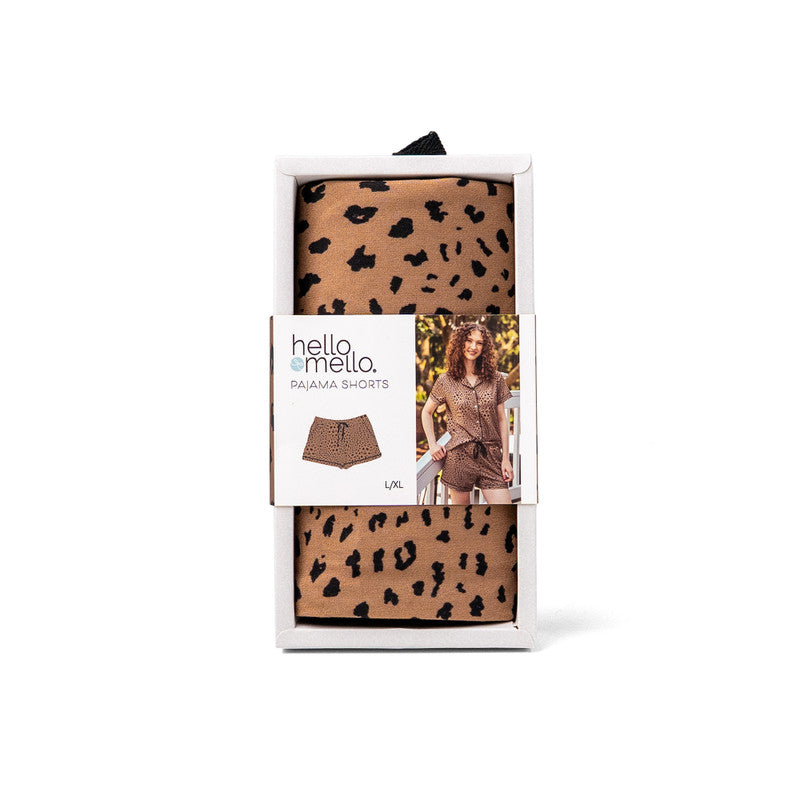 Hello Mello Breezy Does It Signature Soft Pajama Lounge Shorts in Seeing Spots print