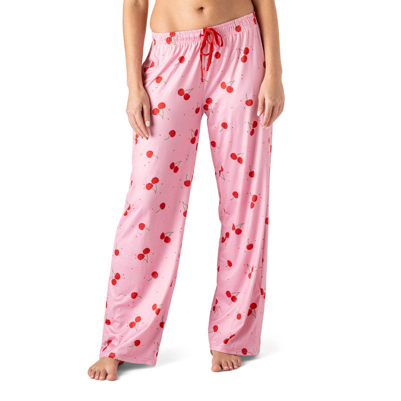 Hello Mello Stargazer Signature Soft Pajama Lounge Pants in Cherry on Top print