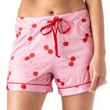 Hello Mello Stargazer Signature Soft Pajama Lounge Shorts in Cherry on Top print