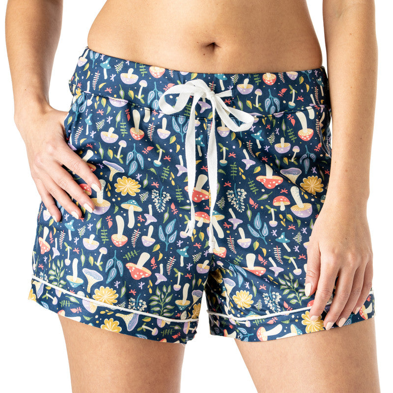 Hello Mello Stargazer Signature Soft Pajama Lounge Shorts in Down to Earth print