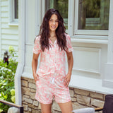Hello Mello Signature Soft Pajama Lounge Shorts in Petal Pusher print lifestyle
