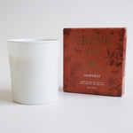 Harvest candle in matte white vessel