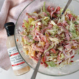 Italian grinder chopped salad with Creamy Italian White Balsamic Dressing