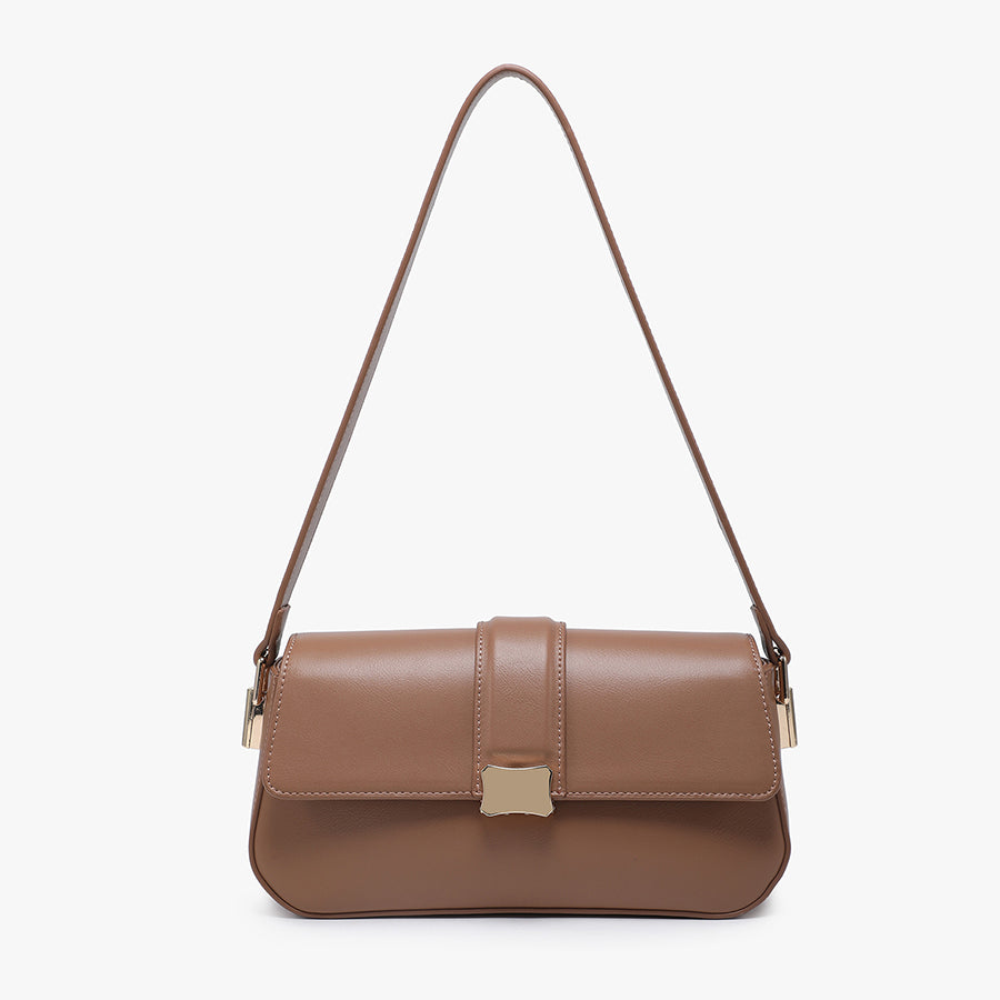Hanoi Structured Shoulder Bag in Dark Khaki