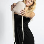 Kedzie Solstice Convertible Crossbody - Cream, worn crossbody