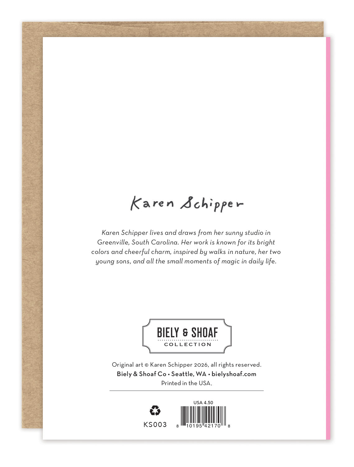 Cat's Pajamas Birthday Card — back of card