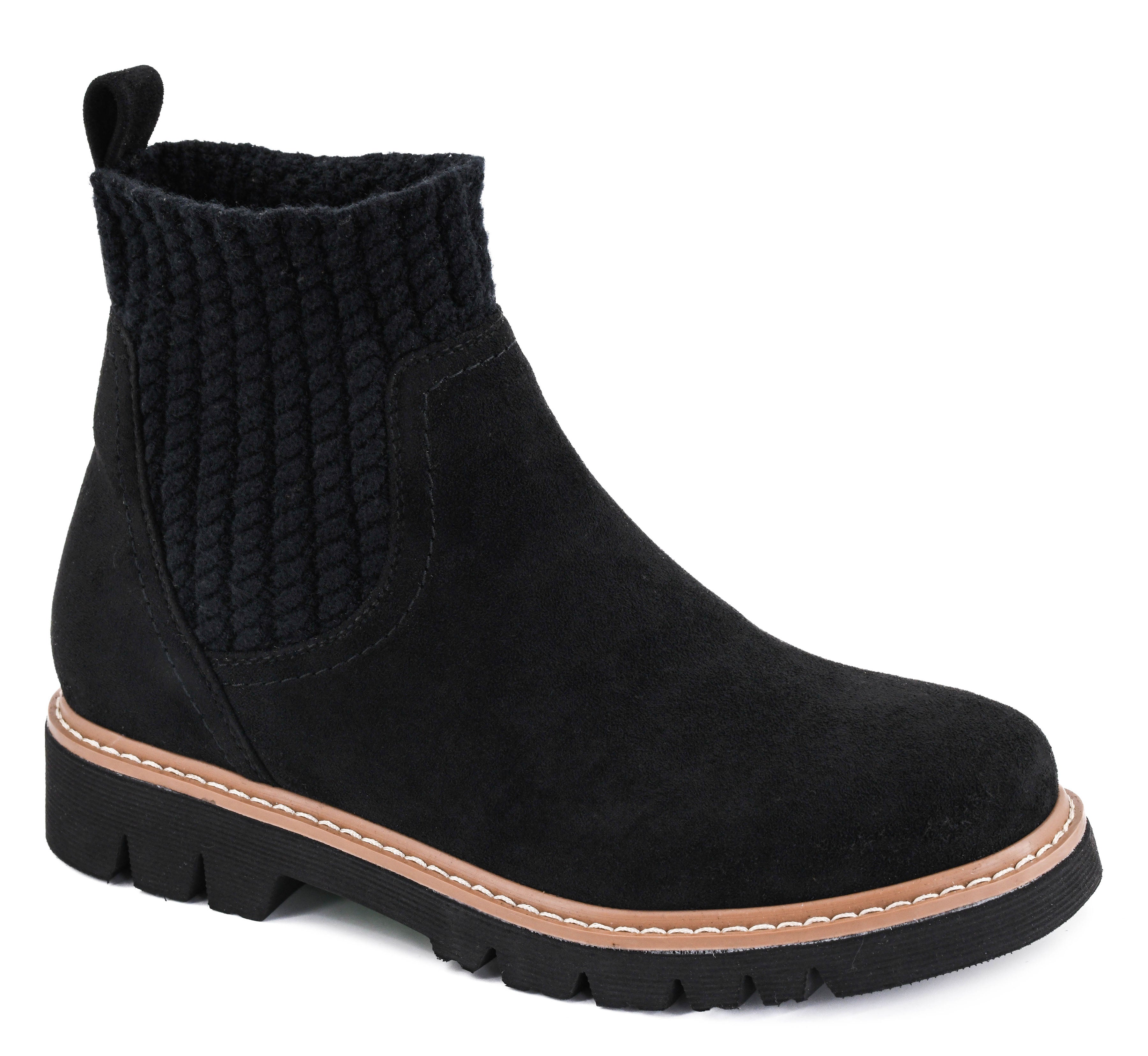 Corky's Keep Me Warm - Black Faux Suede