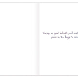 Cornflowers Sending Love Sympathy Card — inside message: Sharing in your sadness, and wishing you peace in the days to come