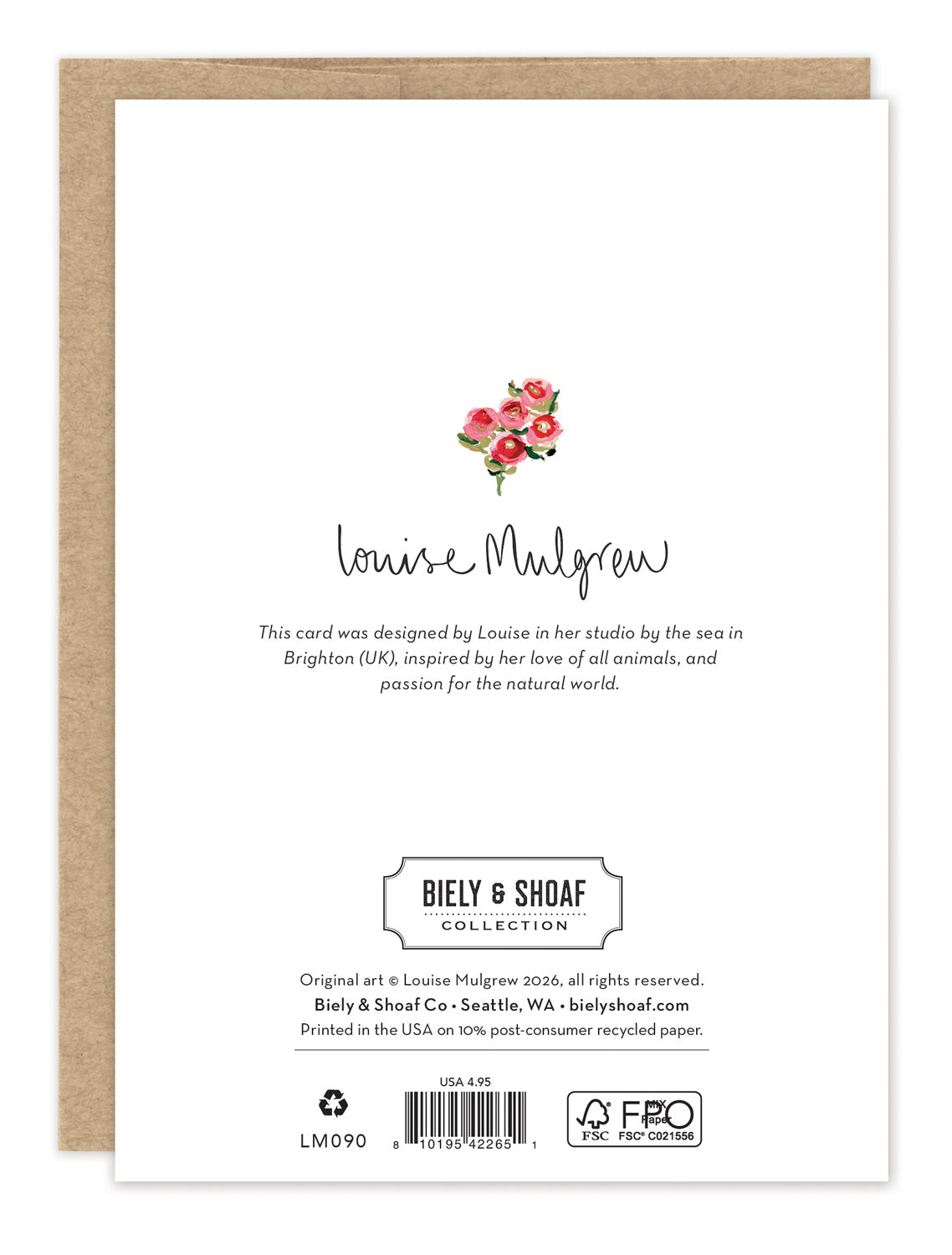 Vase of Flowers Birthday Card — back of card