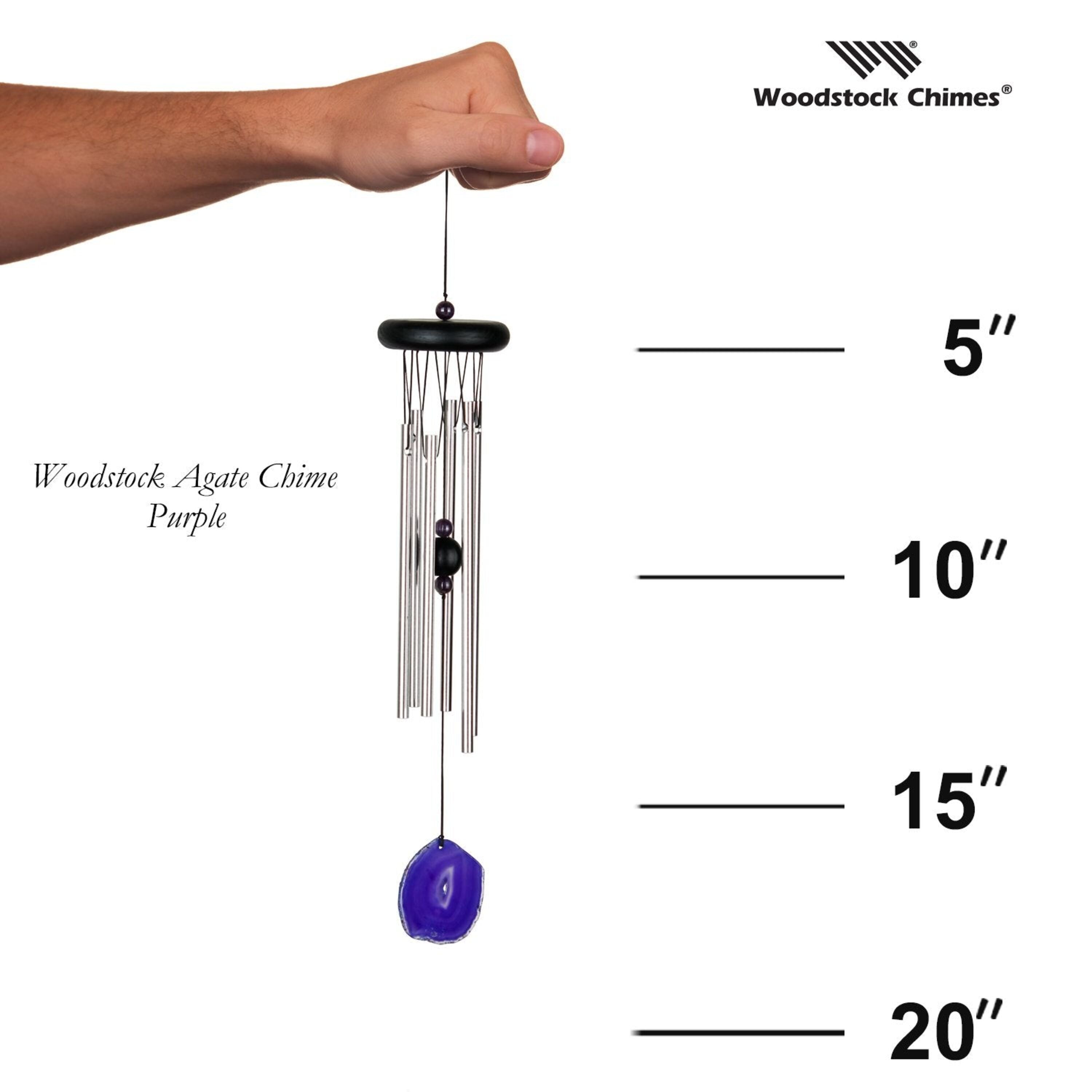 Purple agate wind chime close-up