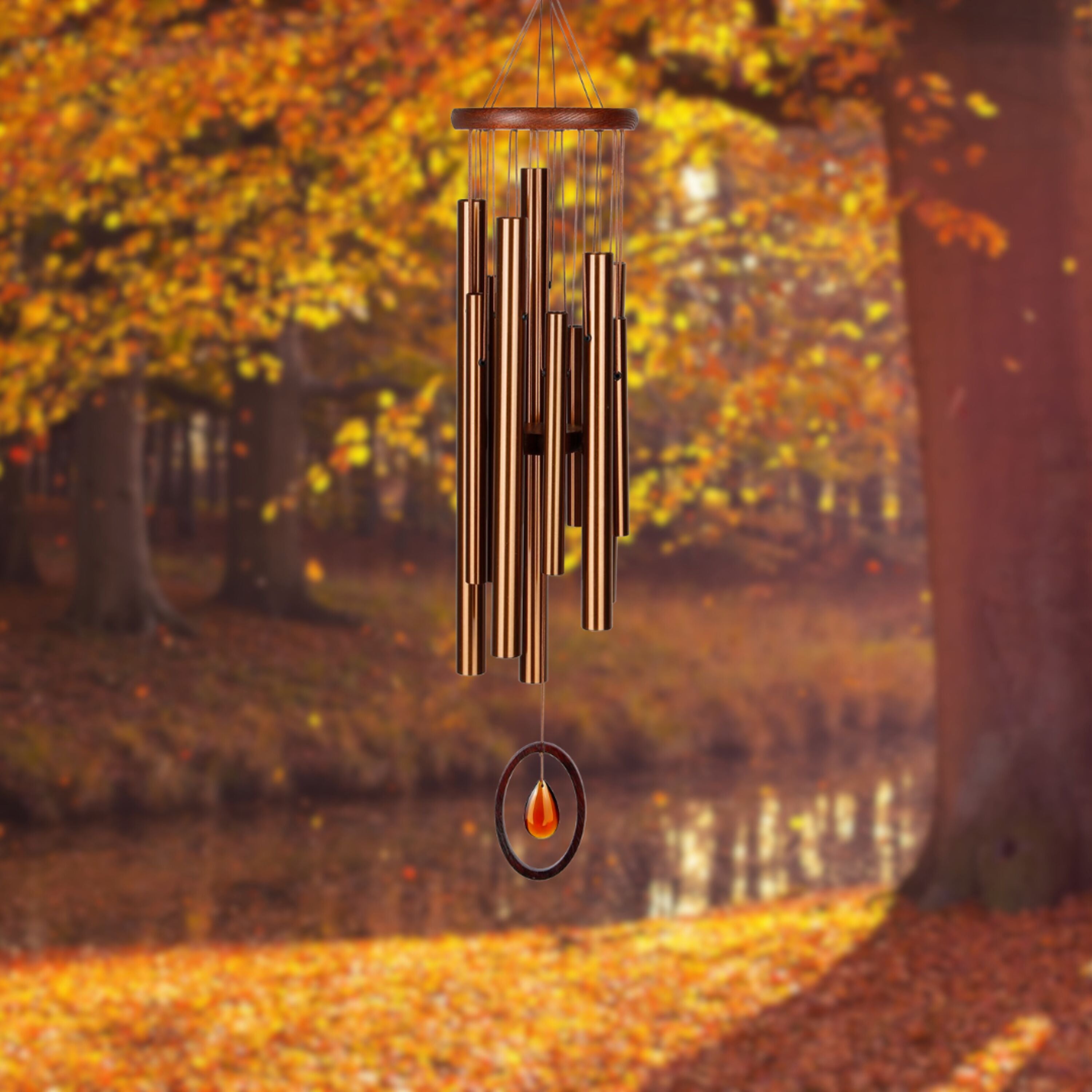 Large bronze Crystal Silence wind chime