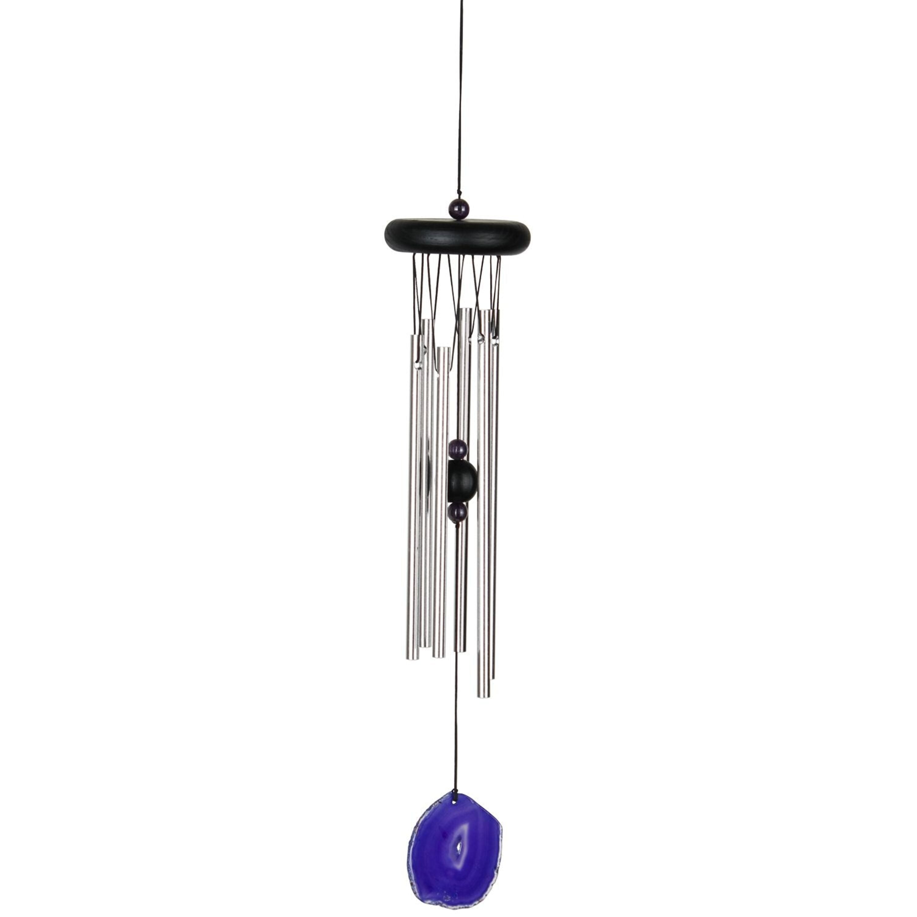 Purple agate wind chime hanging