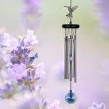 Crystal hummingbird wind chime
