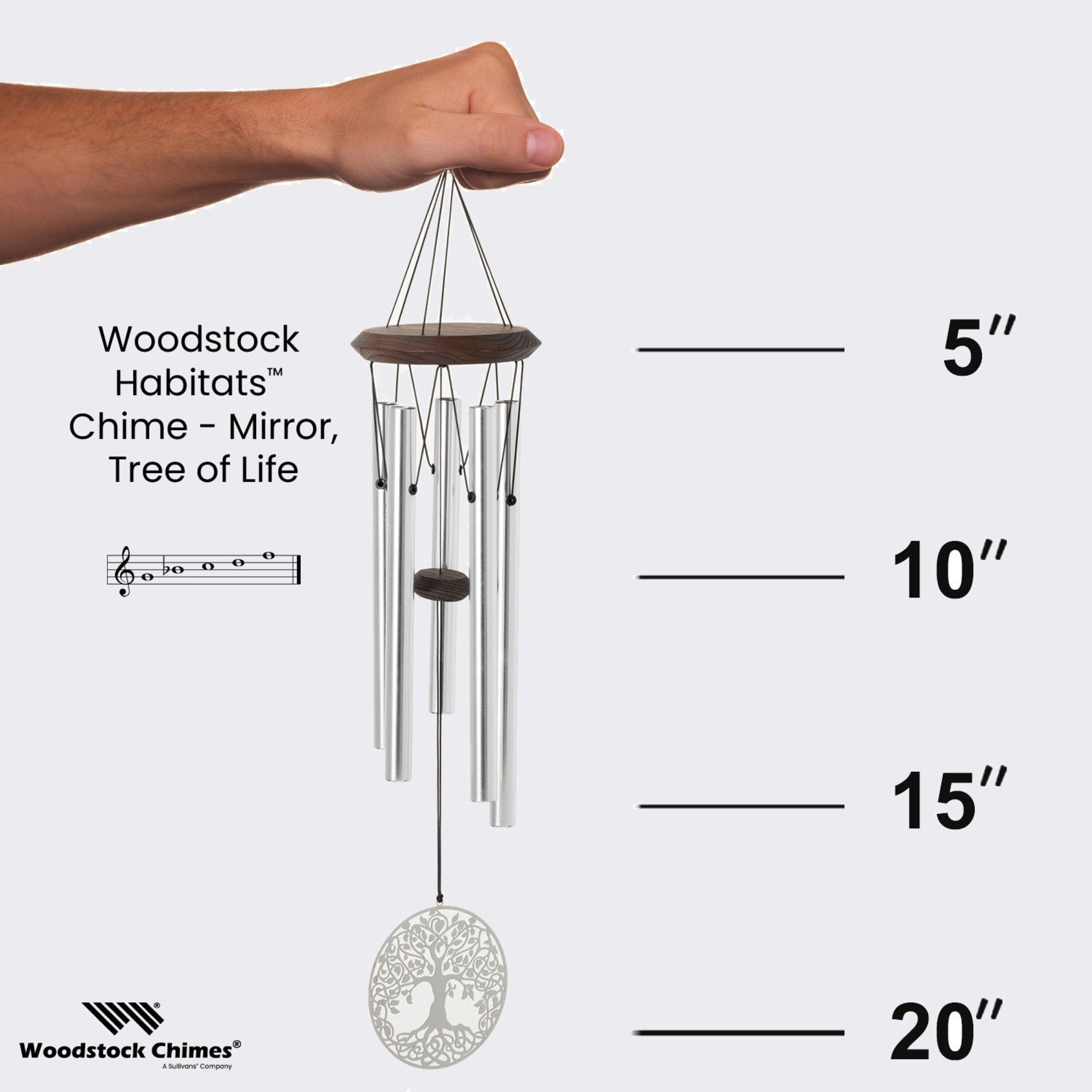 Mirror tree of life wind chime, detail