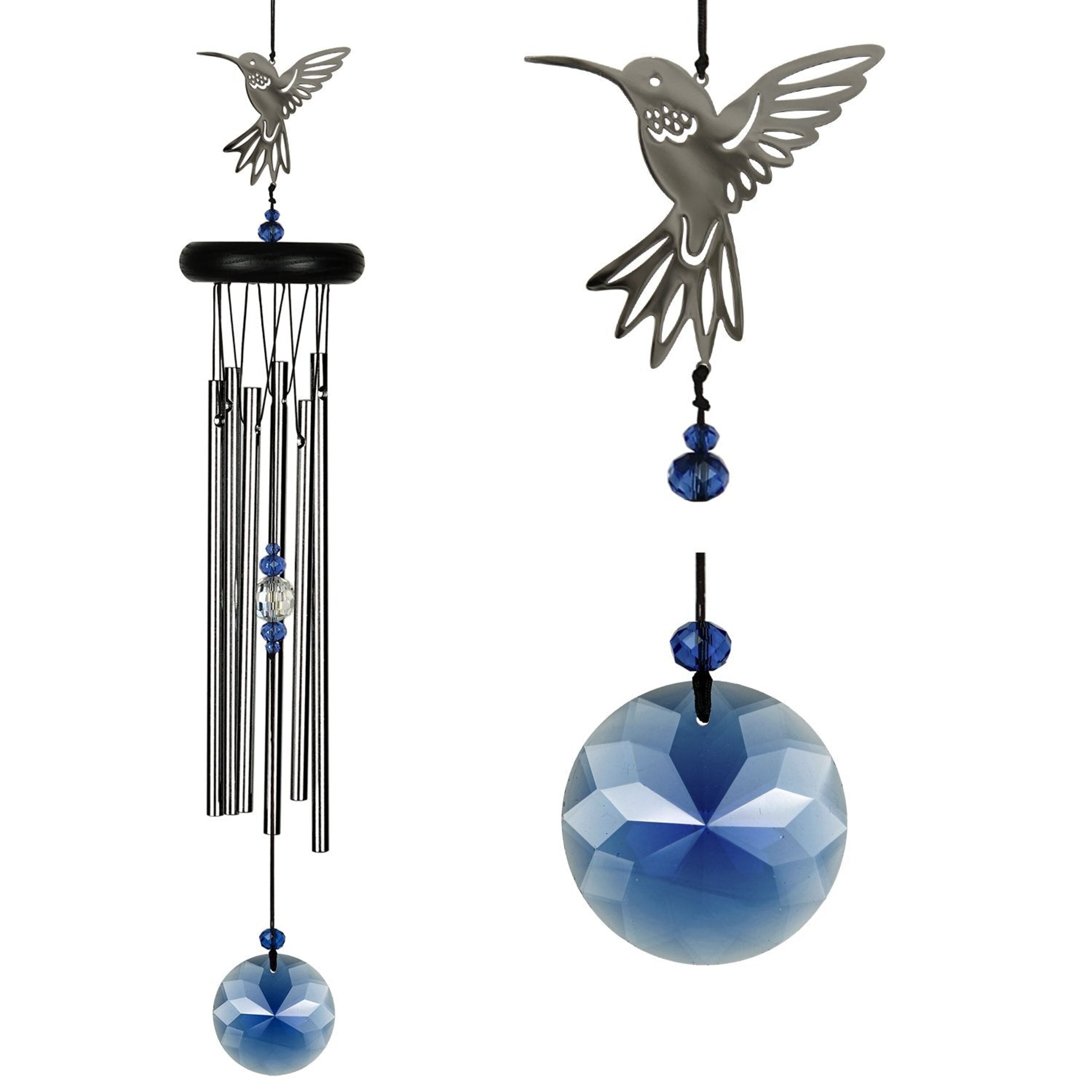 Crystal hummingbird wind chime