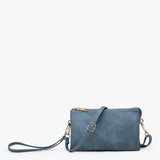 Riley Vegan Leather Crossbody Wristlet – Indigo 3-Compartment Bag