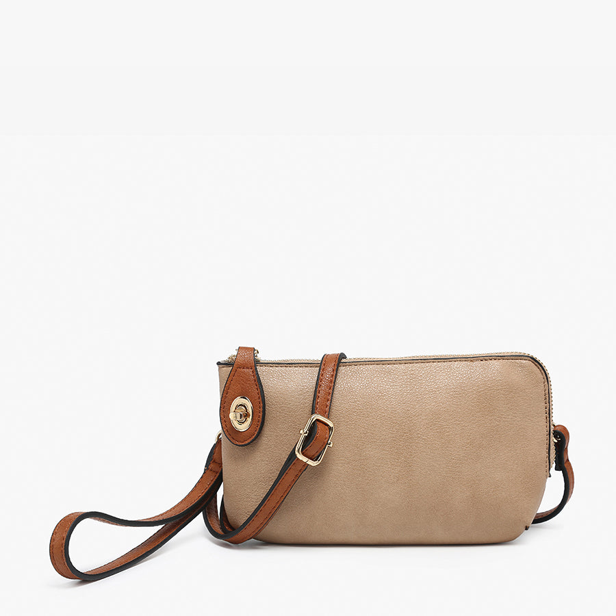 Kendall Crossbody/Wristlet in Tan/Brown