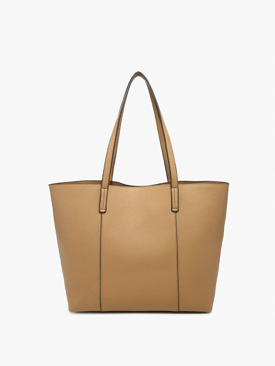 Millie Paneled Tote in Tan
