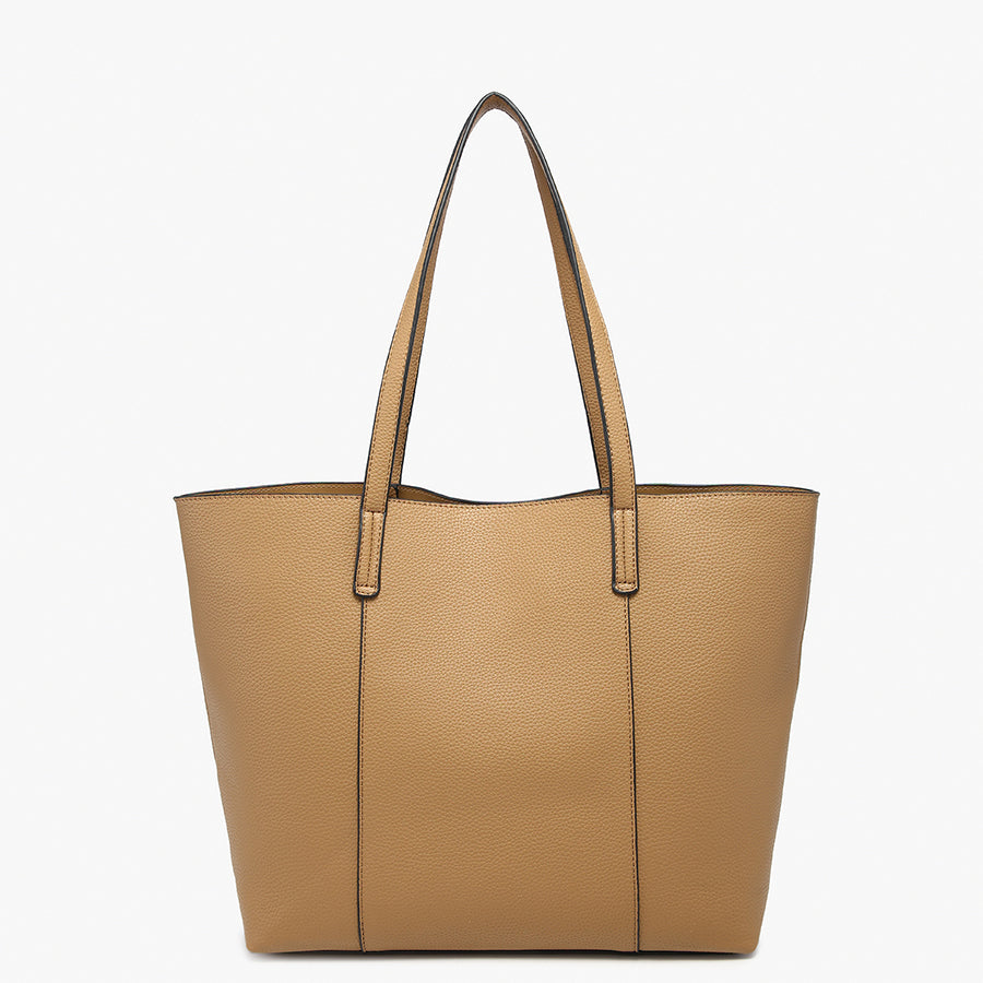 Millie Paneled Tote in Tan