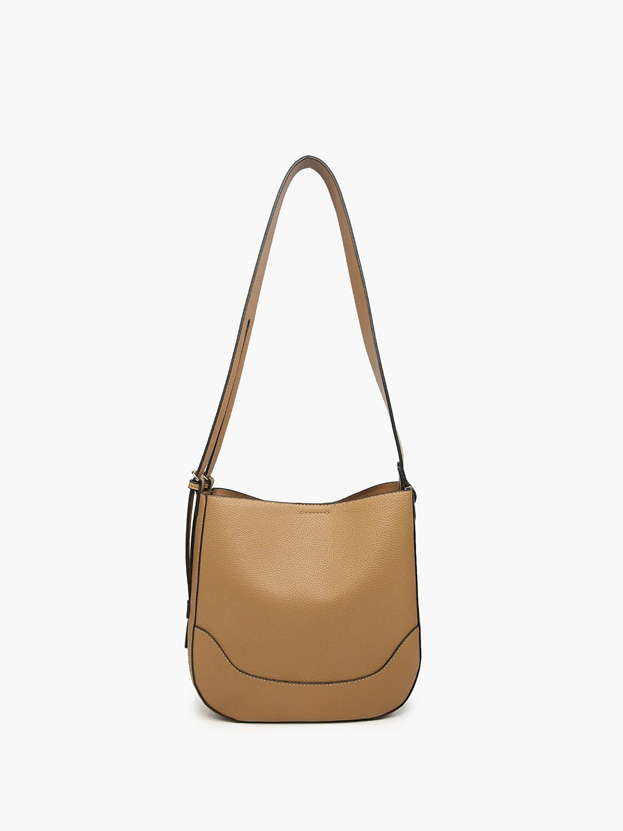 Poppy Paneled Crossbody in Tan