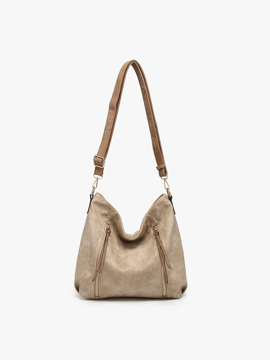 Mina Hobo Bag in Warm Grey/Brown