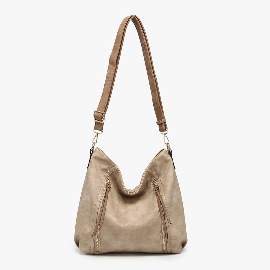 Mina Hobo Bag in Warm Grey/Brown