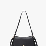 Quinn Faux Suede Shoulder Bag in Black
