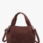Lia Faux Suede Satchel in Espresso