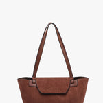 Reese Faux Suede Shoulder Bag in Brown