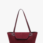 Reese Faux Suede Shoulder Bag in Wine