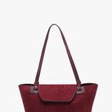 Reese Faux Suede Shoulder Bag in Wine