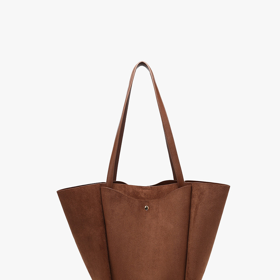 Giselle Faux Suede Tote in Brown