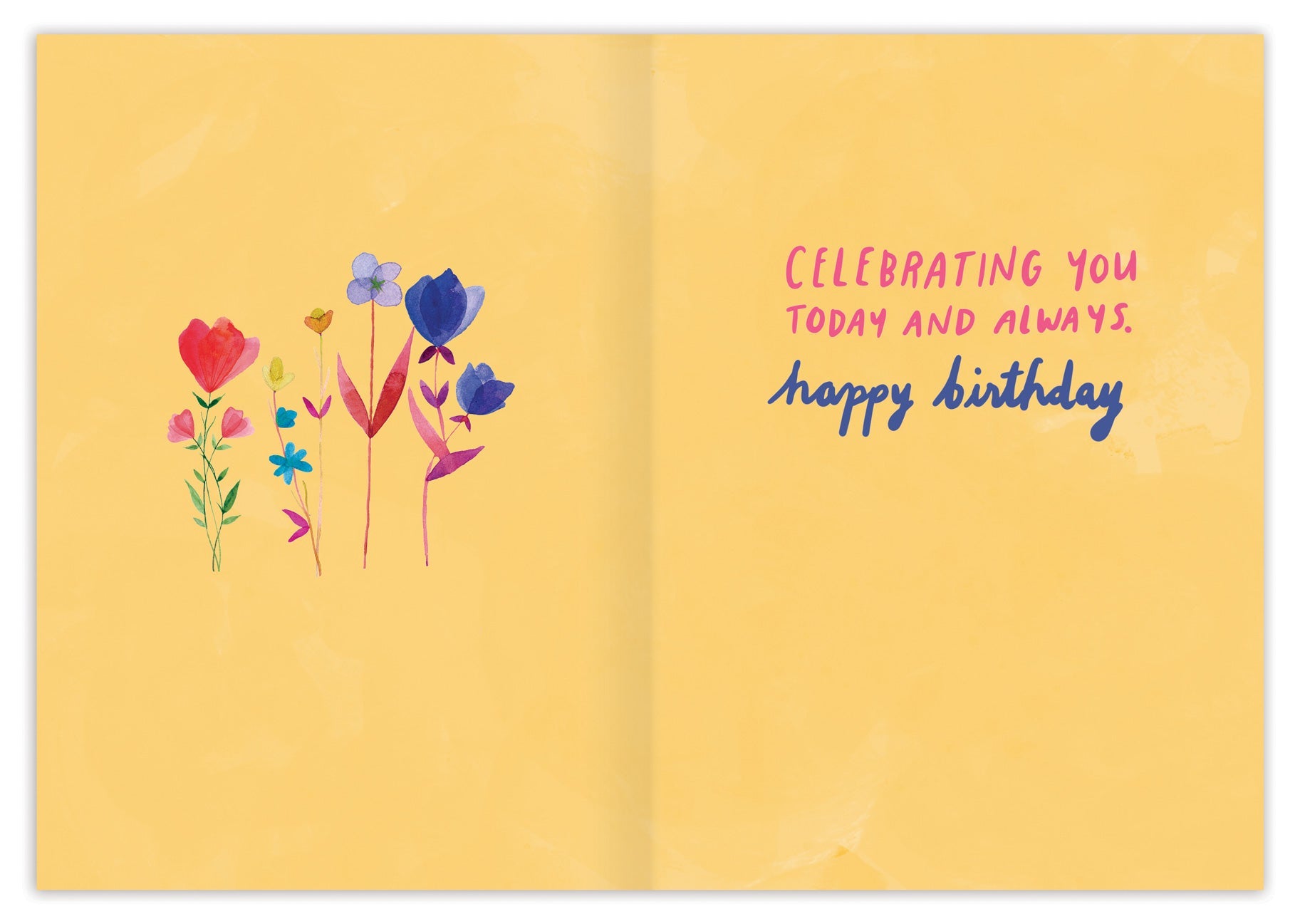 You Grow More Beautiful Birthday Card — inside message: Celebrating you today and always. Happy Birthday