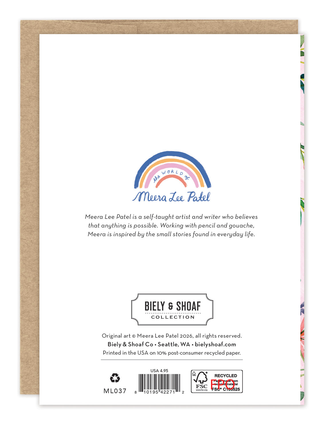 Celebrate All That Makes You Wonderful Birthday Card — back of card