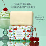 Pistachio and dark cherry goat milk bar soap, alternate view