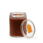 Pumpkin Spice 15 oz textured glass candle with lid