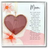 Mom Stained Glass Pink Heart- Handmade