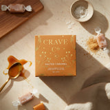Salted Caramel boxed candle in matte white vessel
