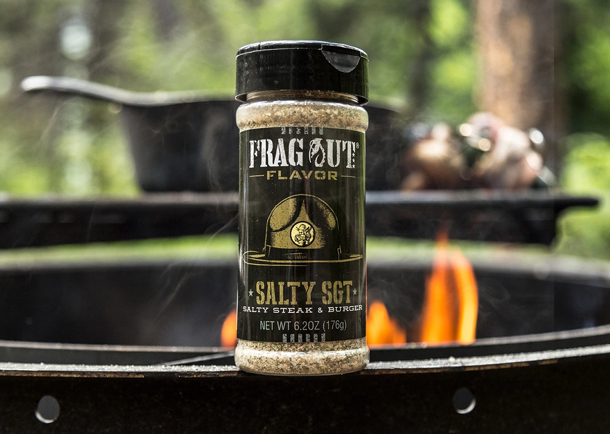 Salty SGT Steak and Burger seasoning jar - Frag Out Flavor